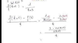 1ère  –Exercice 3b – Dérivée de la fonction inverse