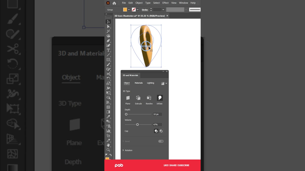 Create a 3D icon #adobeillustrator #3d #icon #design #howto #shorts
