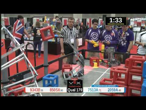 2015 VRC Tech Q179 - 9343B 8505X vs 7513A 2059A - 37 to 45 - VEX Worlds 2015 - Technology Division