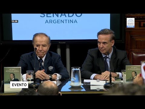 Carlos Menem presentó su libro "Mi vida y mi historia política" en el Senado
