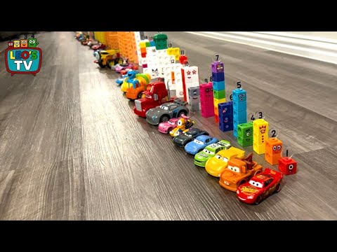 NumberBlocks And Cars Domino Chain Reaction | | Leo’s Tv