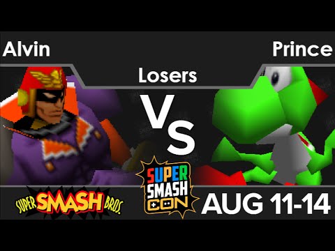 SSC16  - Alvin (C Falcon, Pikachu) vs Prince (Yoshi) Losers - SSB64