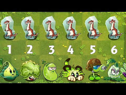 Pvz 2 Gameplay - Which Plant Can Detroy 8 Frozen Ice Weasel Using Only 1 Plant Food ？