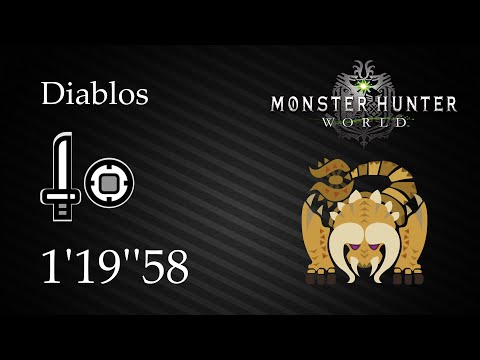 MHWorld | Diablos Solo (Sword and Shield | SnS) - 1'19''58