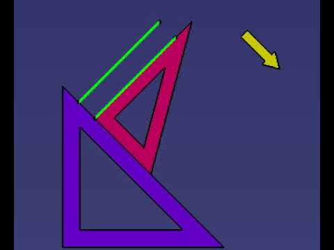 Constructia de drepte paralele inclinate folosind doua echere