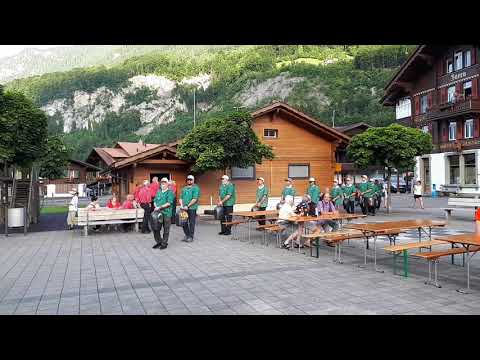 Harzer Trychler am Platzkonzert in Iseltwald, 25.06.2019.
