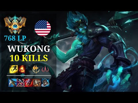 Wukong Mid vs Malphite - 10 kills - Airflash NA Challenger (768 LP) Patch 11.5