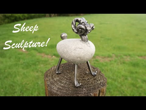 Steel and Stone Sheep Sculpture!