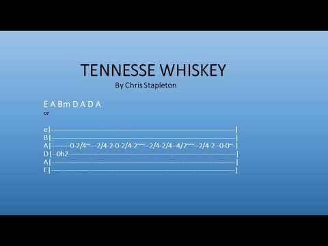 Tennesse Whiskey by Chris Stapleton - Easy Chords and Lyrics - NO CAPO