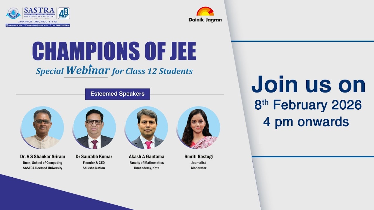 Champions of JEE|12वीं के छात्रों के लिए खास वेबिनार