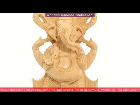 Brown carving wooden ganesha statue idol, size/dimension: 10...