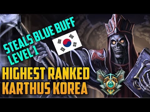 LEVEL 1 CHEESE TACTIC HIGHEST RANKED TOP LANE KOREA KARTHUS BUILD GUIDE- "이석희" (kr Masters Rank 300)