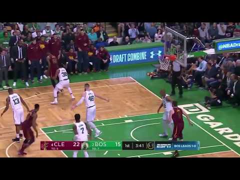 LeBron James amazing 3 Pointer over Marcus Smart