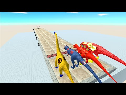 All Color Dinosaurus Run to eat Pig - Animal Revolt Battle Simulator