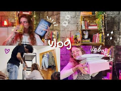 arrumando a estante (finalmente), unboxing, faculdade, maratona asiatica, organizao | vlog | 2023