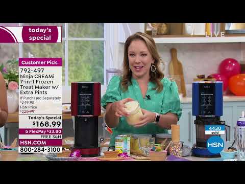 Ninja Creami 7in1 Frozen Treat Maker with Extra Pint Con...