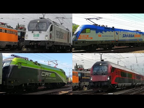 Abzweig Feldkirch/Buchs: Viel Güterverkehr inkl. Stb 1216, und vielen bunten Werbeloks