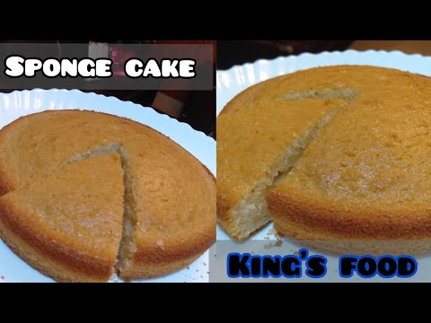 Sponge Cake  without oven By King's Food|| Basic plain and soft sponge cake by King's Food