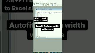 Auto fit column width with view code | ms excel