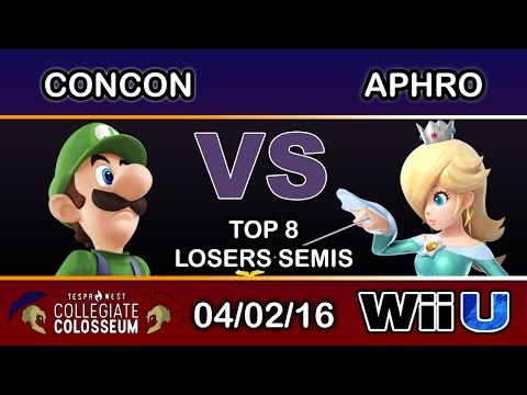 Tespa Collegiate: SCB | ConCon (Luigi) Vs. A2 | Aphro (Rosalina) Top 8 Losers Semis - Smash Wii U