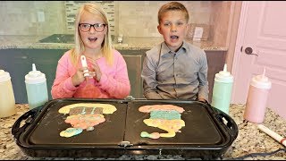 Sis vs Bro Pancake Art Challenge!