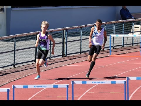 Une chute qui fausse le chrono - 200mH MIF et MIM -  Equip'ahlé Minimes 94 IVRY SUR SEINE,10/06/2017