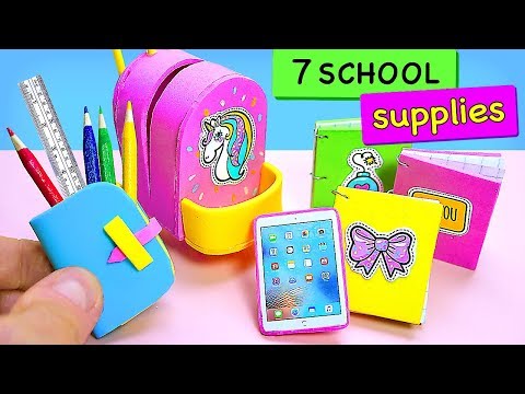 7 DIY Miniature School Supplies Video