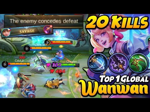 20 KILLS + SAVAGE!! WANWAN BEST BUILD TO MAKE YOUR ENEMIES SURRENDER! | Top 1 Global Wanwan