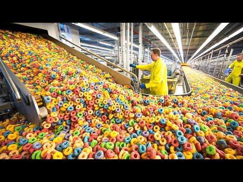 How Froot Loops Breakfast Cereal is Made | Made of What?