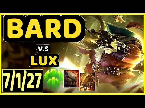 TARGAMAS (BARD) vs LUX - 7/1/27 KDA BOTTOM SUPPORT CHALLENGER GAMEPLAY - EUW