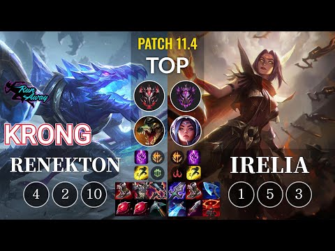 RNW KronG Renekton vs Irelia Top - KR Patch 11.4