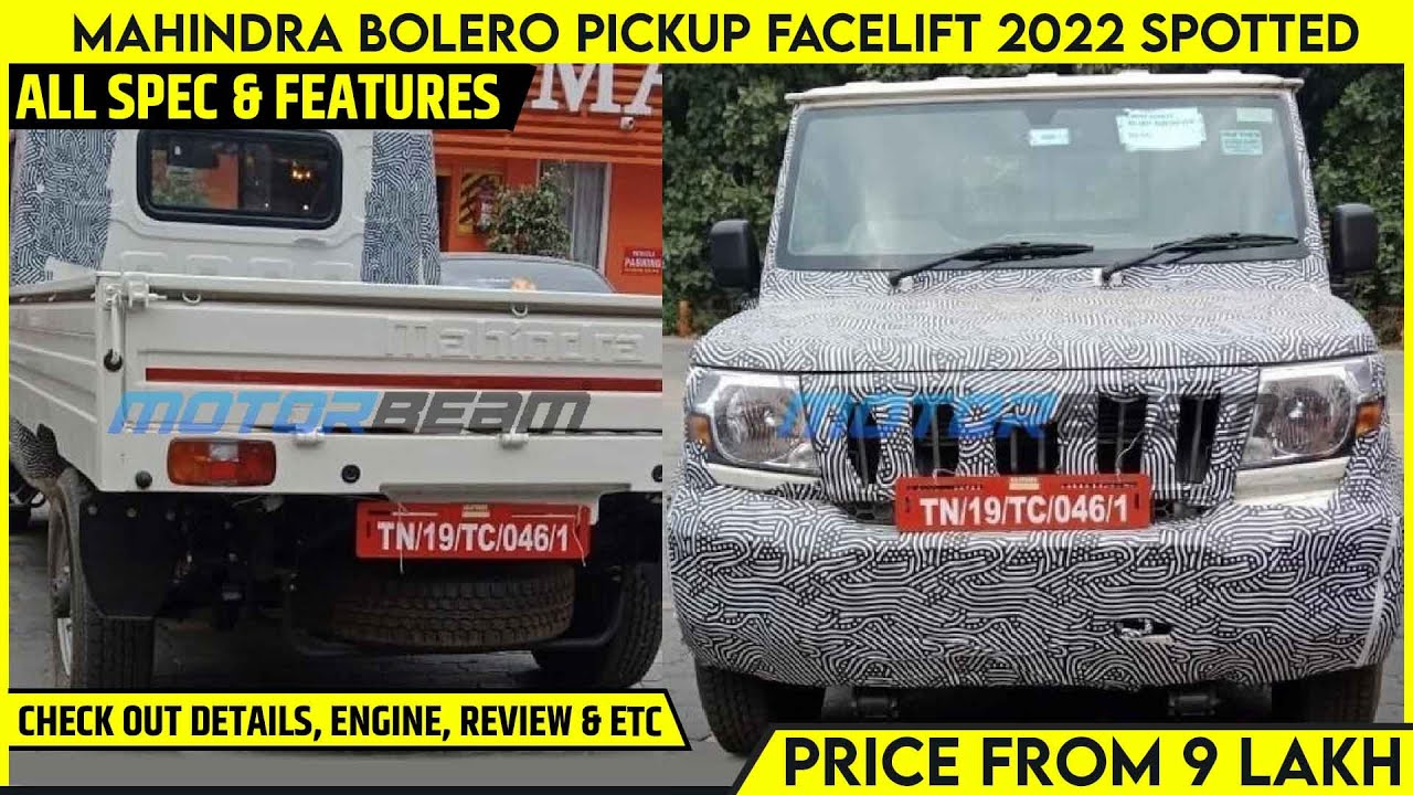 Mahindra Bolero Pickup Facelift 2022 Pick Up Spotted - Launch In January 2022 | All Spec Features