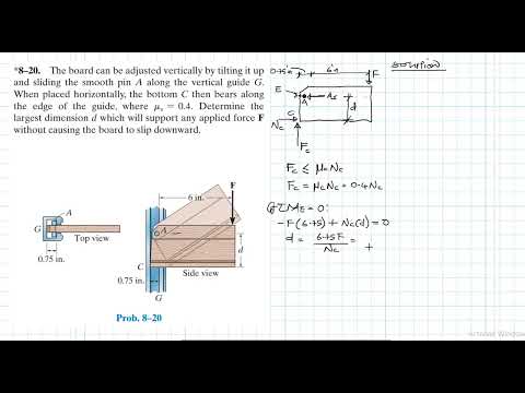 8–20 Friction (Chapter 8: Hibbeler Statics) Benam Academy