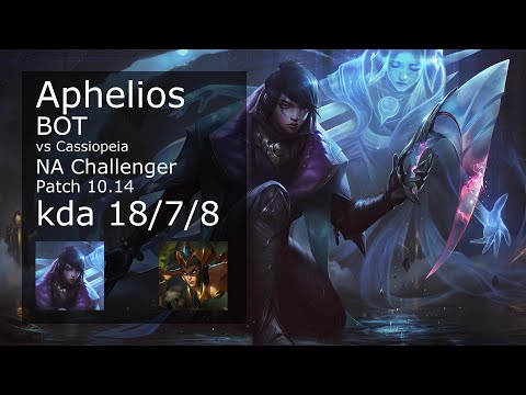 Aphelios ADC vs Cassiopeia - NA Challenger 18/7/8 Patch 10.14 Gameplay