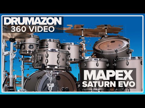 Mapex Saturn Evolution, Gun Metal, Maple/Birch/Walnut Drum Kit, 360 Rotation Video from Drumazon