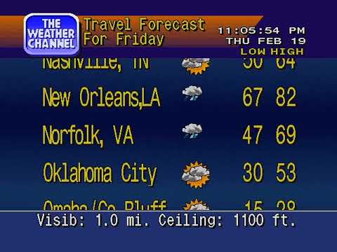Between 1 and 20 inches of snow - WeatherSTAR 4000 simulated local forecast