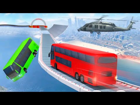 Impossible sky bus driving master android gameplay | green color bus by wow gameplay