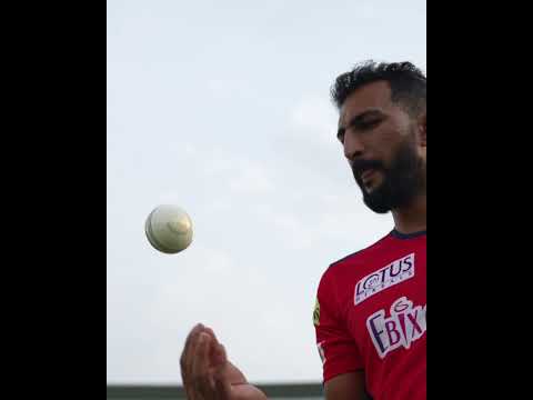 Rishi Dhawan admiring the new ball