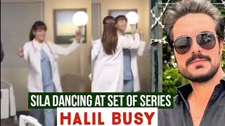 Sila Turkoglu Dancing at Set of Series !Halil Ibrahim Ceyhan Busy