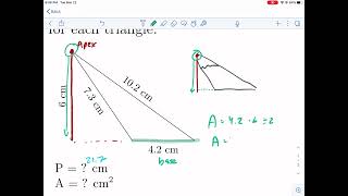 Math-Drills: Perimeter and area of triangles