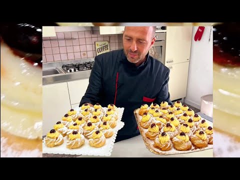zeppole di San Giuseppe fritte e al forno unico impasto.Ricetta spettacolare fatta a mano in casa