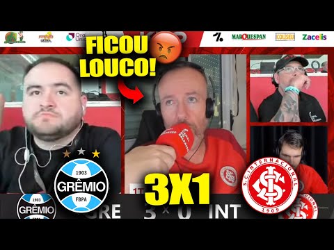 REAÇÃO FABIANO BALDASSO na DERROTA do INTER no GRENAL - GRÊMIO 3X1 INTERNACIONAL [REACT BRASILEIRÃO]