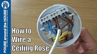 How to wire a ceiling rose - lighting circuits explained. Ceiling rose pendant install!