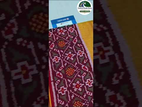Red Ghughra Border Plain Gala Mustard Yellow Single Ikat Patola Saree 8 Ply Silk