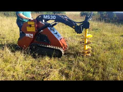 MCM MS30 Mini Skidsteer with Auger
