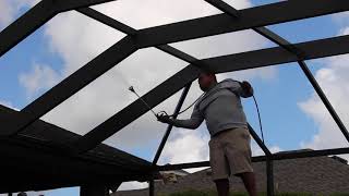 Pool Enclosure Painting and Re-Screening - Parrish FL - Part 3