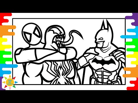 MEGA AVENGERS Coloring Page | Avengers Fighting Coloring |Spiderman |Different Heaven-Safe And Sound