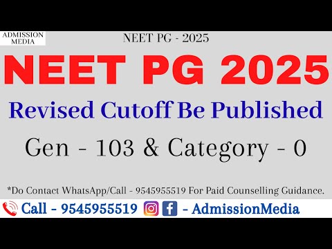 NEET PG 2025 Revised Cutoff Published | Cutoff Reduction | AIQ Round-3 Notification 