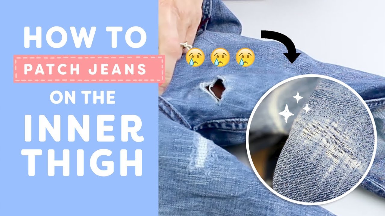 How To Fix Ripped Jeans Inner Thigh With & Without Sewing