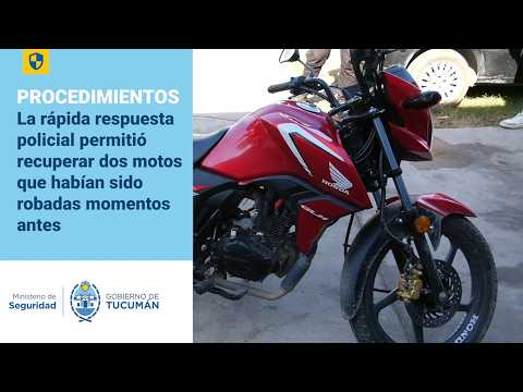 La rápida respuesta policial permitió recuperar dos motos que habían sido robadas momentos antes
